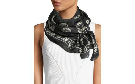 Alexander McQueen Skull-Pattern Scarf at Neiman Marcus